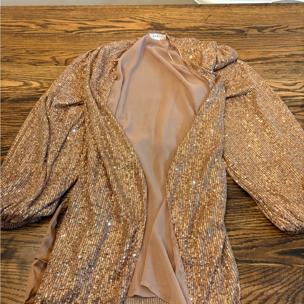 MARBLE Gold Sequin Cardigan